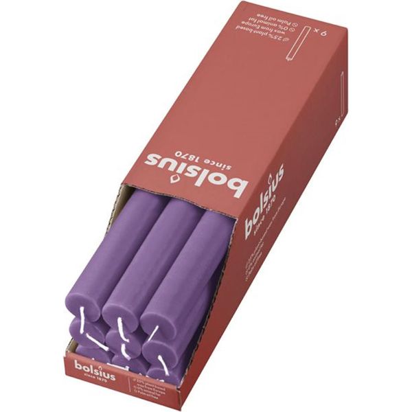 Candela Da Tavola Bolsius Rustic Vibrant Violet 27 Cm - 9 Pezzi-image