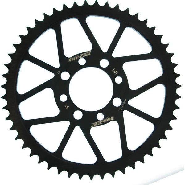 Pignone Supersprox In Acciaio 420 - 51T (Nero) RFE-801:51-BLK|ID 52,0 Lk 68,0 4 Fori-image