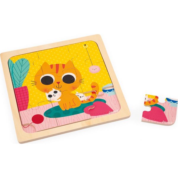 Janod Puzzle Di Legno Del Gatto Peanut - Giocattolo Educativo In Legno-image