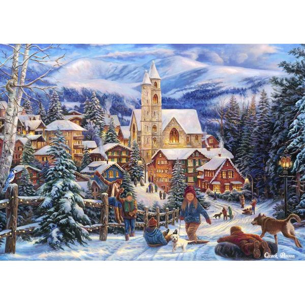 Grafika Puzzle Chuck Pinson - Sledding To Town - Puzzle Da 500 Pezzi-image