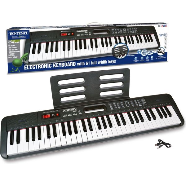 Tastiera Digitale Bontempi Con 61 Tasti A Tutta Larghezza + Musica St-image