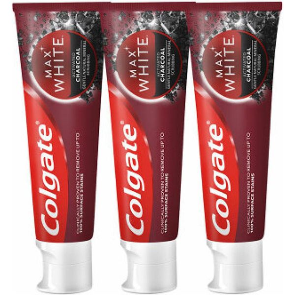 Dentifricio Sbiancante Con Carbone Attivo Max White Charcoal Trio 3 X 75 Ml-image