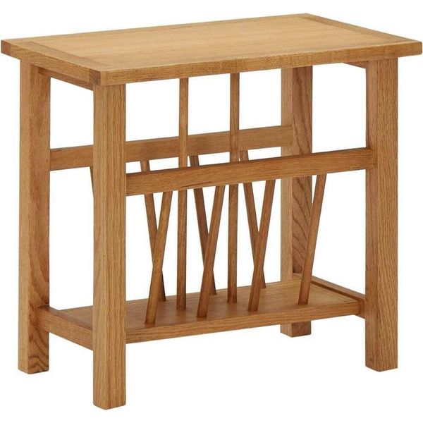 The Living Store Tavolo Da Giornale 45X27X42 Cm In Rovere Massiccio-image