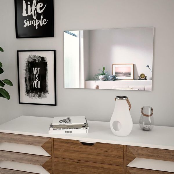 The Living Store Specchio Da Parete 60 X 40 Cm Rettangolare In Vetro-image