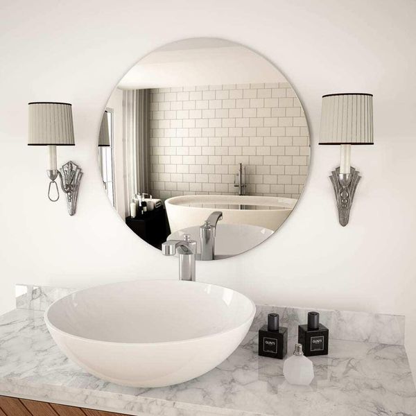 The Living Store Specchio Da Parete 60 Cm Rotondo In Vetro-image