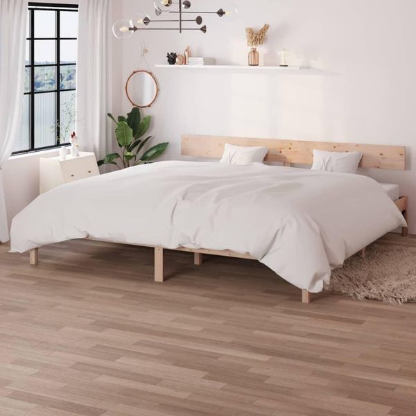 The Living Store Letto In Legno Massiccio Di Pino 200X200 Cm-image