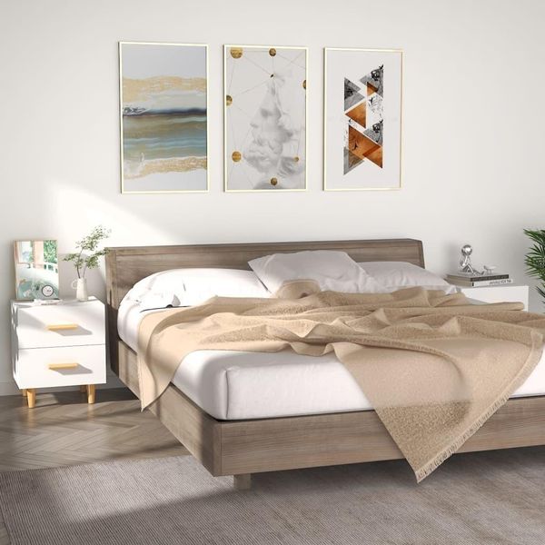 The Living Store Comodini 2 Pz. Bianco 40X35X47,5 Cm-image