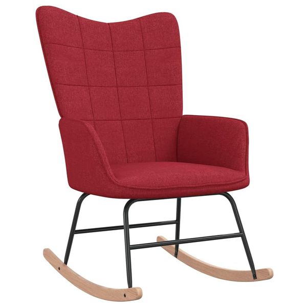The Living Store Sedia A Dondolo In Tessuto Rosso Vino-image