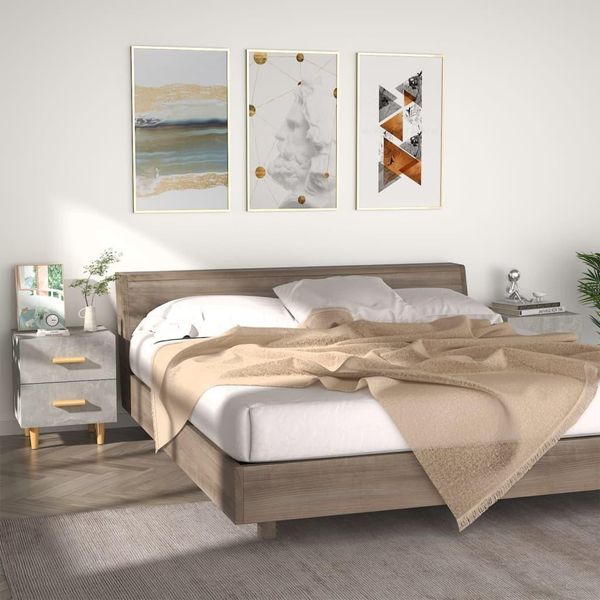 The Living Store Comodini 2 Pz. Grigio Cemento 40X35X47,5 Cm-image