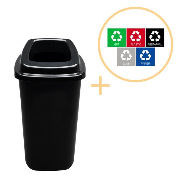 Pattumiera Plafor Sort 28L - Riciclaggio - Nero-image
