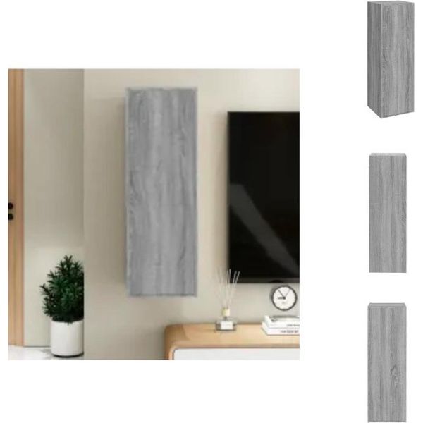 Vidaxl Mobile Tv Grigio Sonoma 30,5X30X90 Cm In Legno - Mobili Tv-image