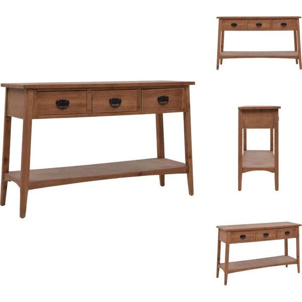 Vidaxl Tavolino In Legno Massello Di Abete 126X40X77,5 Cm Marrone - Tavolini-image