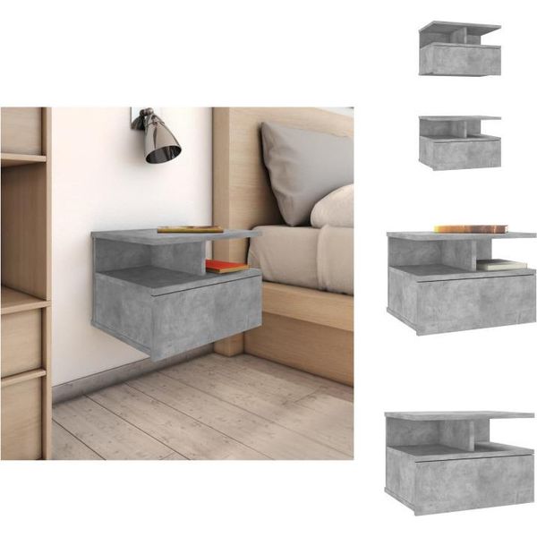 Vidaxl Comodini Sospesi 2 Pz. Grigio Cemento 40X31X27Cm Materiale A Base Di Legno - Comodini-image