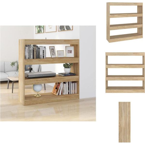 Vidaxl Libreria/Divisorio Sonoma Rovere 100X30X103 Cm - Librerie E Scaffalature-image