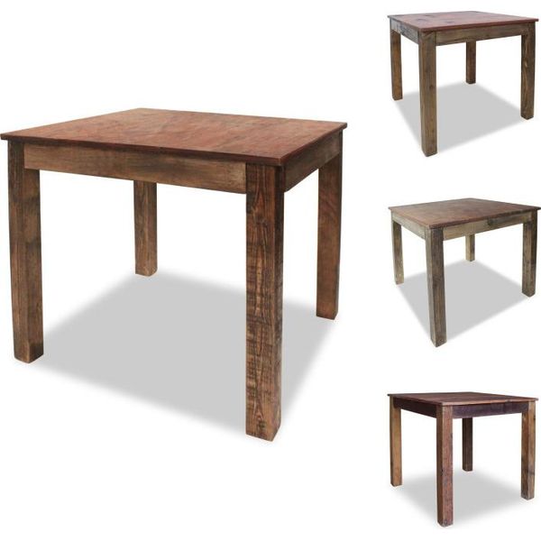 Vidaxl Tavolo Da Pranzo In Legno Massiccio Riciclato 82 X 80 X 76 Cm - Tavoli Da Pranzo-image