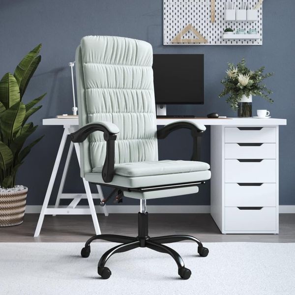 Vidaxl Sedia Da Ufficio Con Funzione Reclinabile Grigio Chiaro Velluto - Sedia Da Ufficio Con Funzione Reclinabile - Sedie Da Ufficio Con Funzione Reclinabile - Sedia Da Ufficio Con Funzione Relax - Sedia Da Scrivania-image