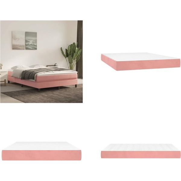 Vidaxl Materasso A Molle Insacchettate Rosa 140X200X20 Cm In Velluto - Materasso A Molle Insacchettate - Materassi A Molle Insacchettate - Materasso - Arredamento Camera Da Letto-image