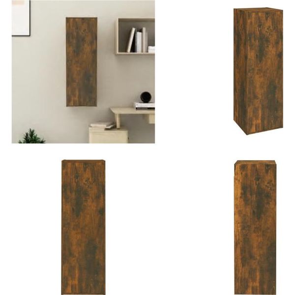 Mobile Tv Vidaxl Rovere Fumé 30,5X30X90 Cm Materiale A Base Di Legno - Mobile Tv - Mobile Tv - Mobile Tv - Supporto Tv-image
