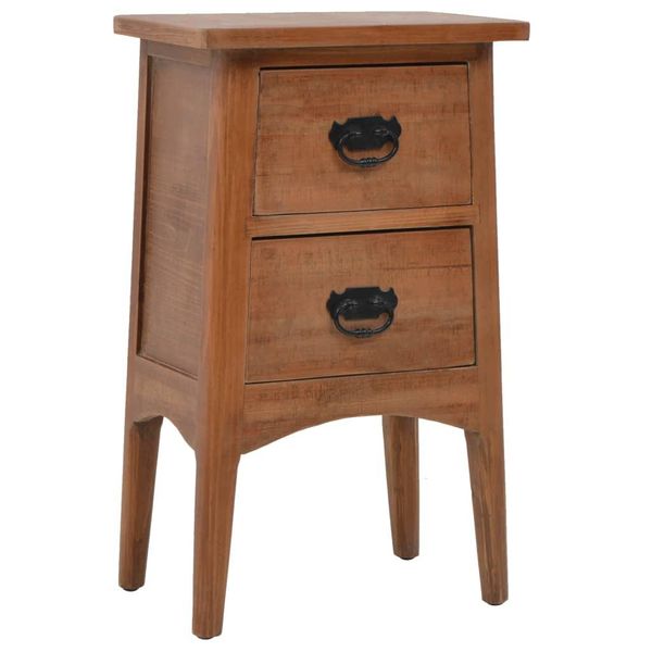 Vidaxl Comodino In Legno Massiccio Di Abete 40 X 29 X 68 Cm Marrone - Comodino - Comodini - Tavolino Portaoggetti - Tavolini Portaoggetti-image