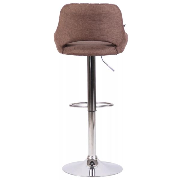 In And Outdoormatch Sgabello Hipo Brown Chrome Malcolm - Tessuto - Altezza Seduta 60-81Cm - Sgabelli Ergonomici - Altezza Regolabile - Set Di 1 - Con Schienale - Per Cucina E Bar-image