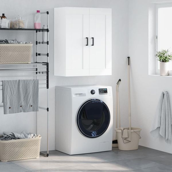 The Living Store Armadio A Muro Bianco 69,5X34X90 Cm Materiale Legno-image