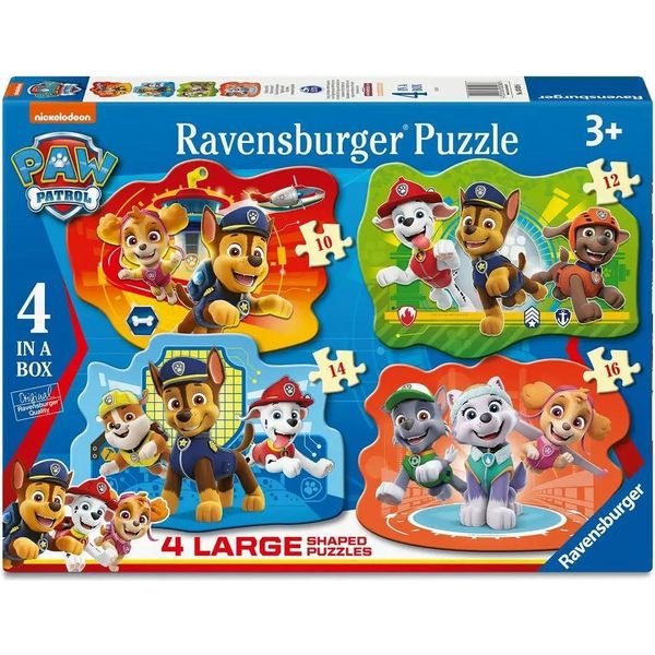 Puzzle Per Bambini Ravensburger 03028 - Eroi Con Pelliccia - 4 Grandi Puzzle A Forma Di Paw Patrol Per Bambini Dai 3 Anni In Su-image