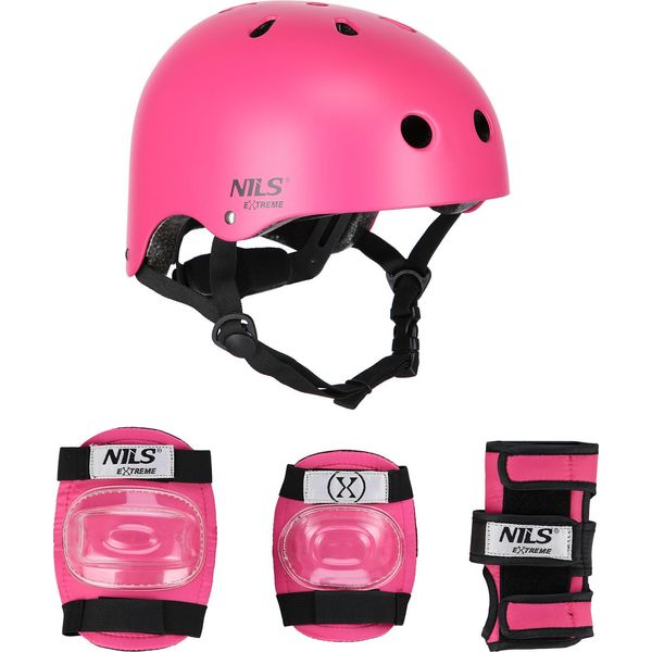 Mr290+H230 Rosa Taglia M Casco Con Protezioni Nils Extreme-image