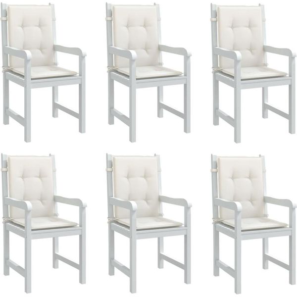 Vidaxl Cuscini Per Schienale Basso 6 Pz. Tessuto Melange Crema 100X50X4 Cm-image