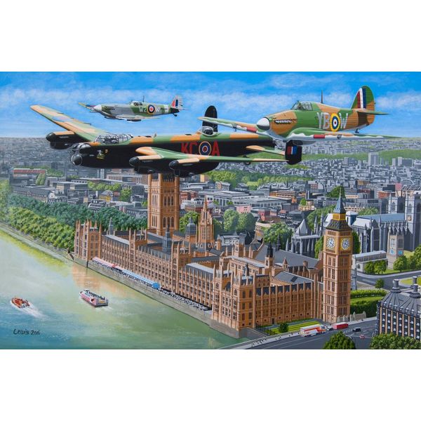 House Of Puzzles Puzzle Fly Past 500 Pezzi - Puzzle Di Paesaggi Colorati-image