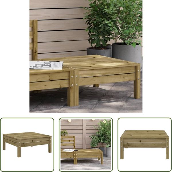 The Living Store Sgabello Da Giardino In Legno Di Pino Impregnato-image