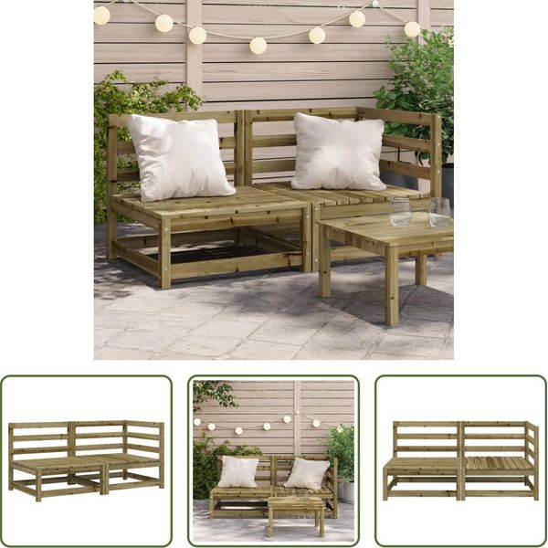 The Living Store Divano Da Giardino 2 Posti In Legno Di Pino Impregnato-image