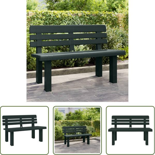 The Living Store Panca Da Giardino Verde 110X52X71 Cm Polipropilene-image
