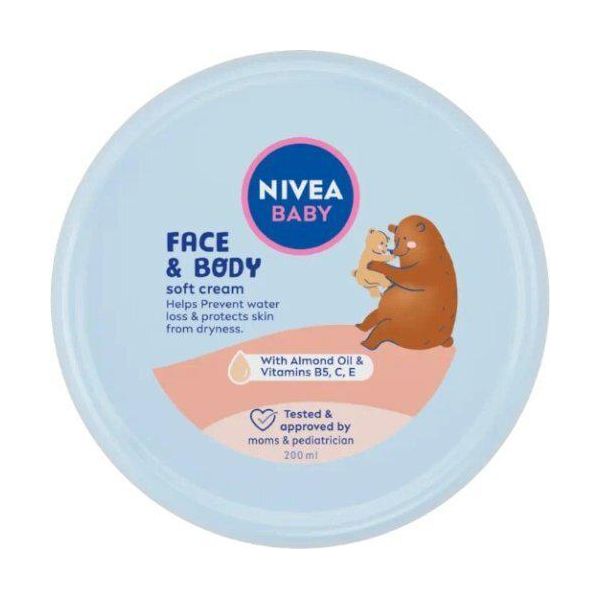 Nivea - Baby Face & Body Soft Cream - Crema Delicata Per Viso E Corpo Per Bambini 200 Ml-image