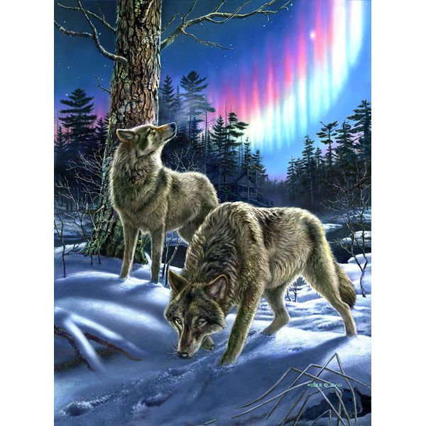 Sunsout Puzzle Lupi Nell'aurora Boreale - Puzzle Da 1000 Pezzi-image