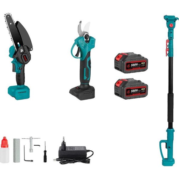 Motosega Elettrica E Potatore, Lama Da 6 Pollici, Motore Brushless, 2 Batterie Spina Ue-image