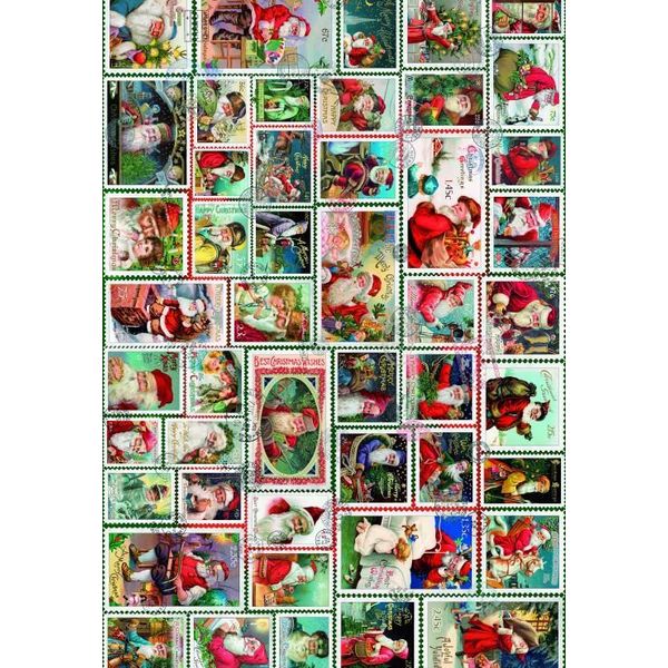 Grafika Puzzle Santa Stamps - 1000 Pezzi Motivo Natalizio-image