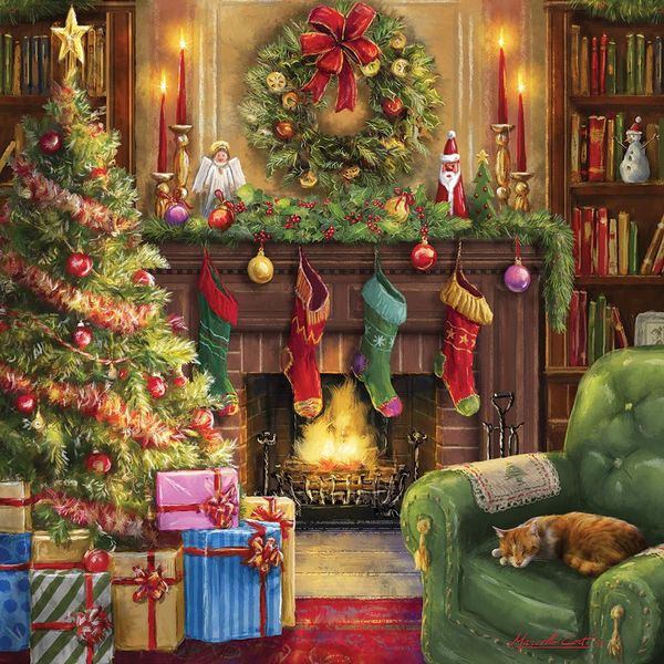 Bluebird Puzzle Puzzle Natalizio Cozy Christmas Evening - 1000 Pezzi-image