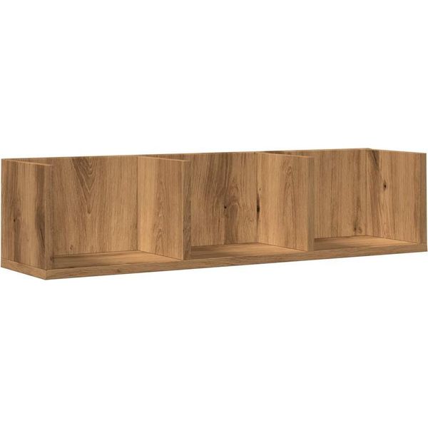Vidaxl Scaffale Da Parete Per Cd Rovere Artigianale 75X18X18 Cm Materiale A Base Di Legno-image