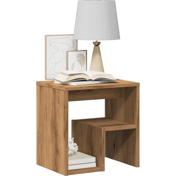 Vidaxl Comodini 2 Pz. Rovere Artigianale 40X30X40 Cm Materiale A Base Di Legno-image