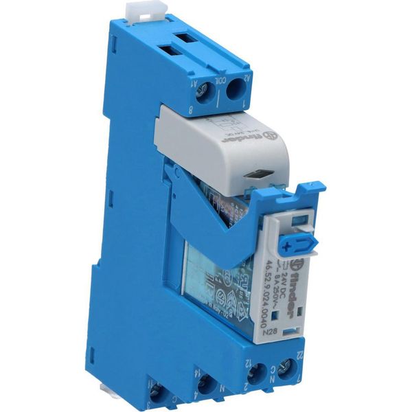 Modulo Di Accoppiamento A Relè 2P 8A 24VDC, Indicatore Di Funzionamento, Interblocco Dei Contatti, Terminali A Vite, Montaggio Su Guida Din 35 Mm, 4C.02.9.024.0050-image