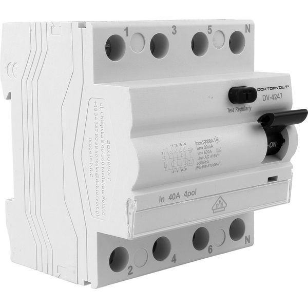 Interruttore Differenziale Rccb 10Ka 4P 40A 30Ma Typ A Doktorvolt Vde Rcd DV-4247-image