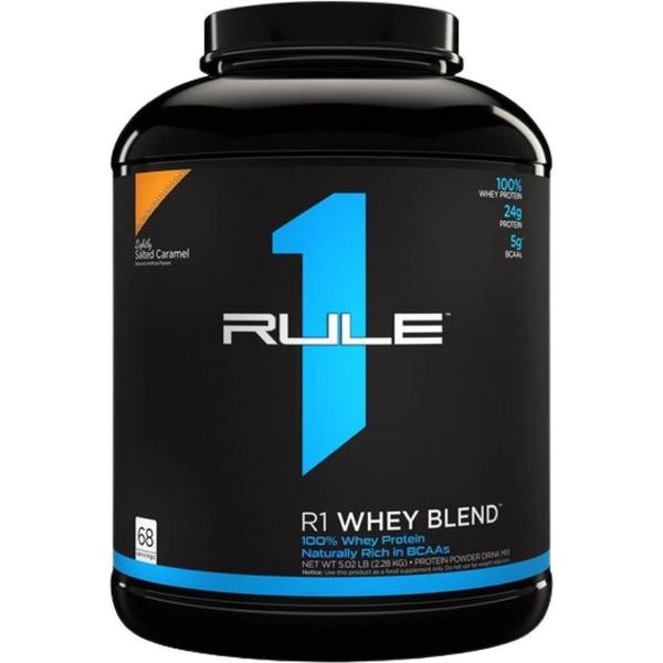 Rule1 R1 Whey Protein (5 Libbre) Caramello Leggermente Salato - Proteine - Miscela Di Proteine Del Siero Di Latte-image