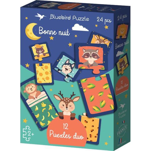 Bluebird Puzzle Duo-Puzzle - Buona Notte - 24 Pezzi - Giocattolo Colorato-image