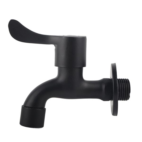 Rubinetto A Parete In Acciaio Inox 304 Nero, Rubinetto Da Giardino Per Bagno (Piscina Con Mop)-image