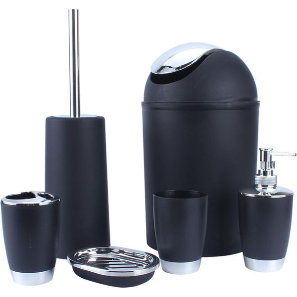 Set Di Accessori Da Bagno Da 6 Pezzi, Portasapone, Dispenser, Tumbler, Portaspazzolino-image