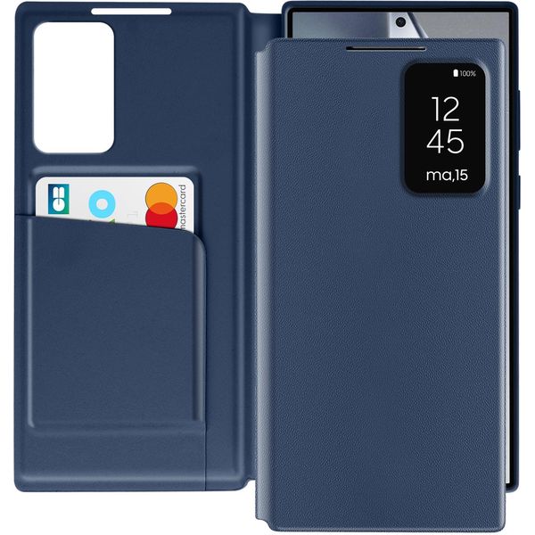 Avizar, Cover Per Samsung Galaxy S24 Ultra Con Sportello Per Schede, Blu Scuro-image
