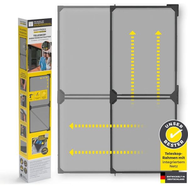 Easymaxx Insect Protect Zanzariera Telescopica Ad Anta Con Rete Integrata-image