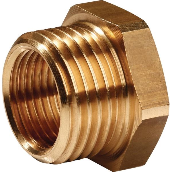 Nipplo Di Riduzione In Ottone Filettatura Maschio G 3/8 ″ Filettatura Femmina G 1/4 ″ Sw 19 Mm-image