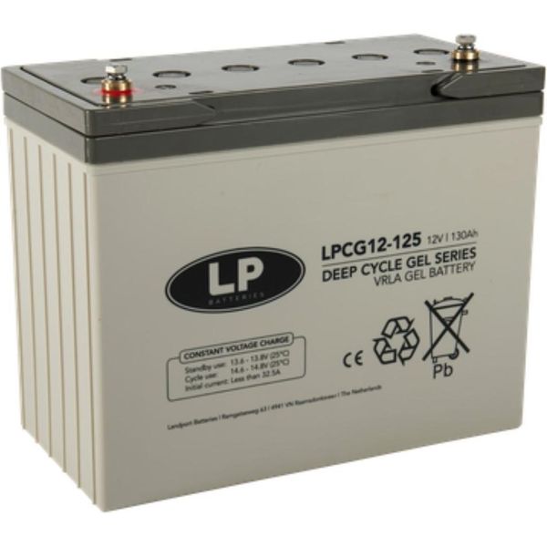 Landport LPCG12-125 Vrla Gel Batteria Ricaricabile 12V 130Ah Esente Da Manutenzione-image