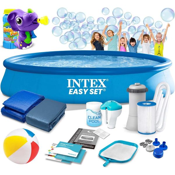 Piscina Da Giardino 457 X 84 Cm 15 In 1 Intex 28158 + Macchina Per Bolle Di Sapone Gratis-image